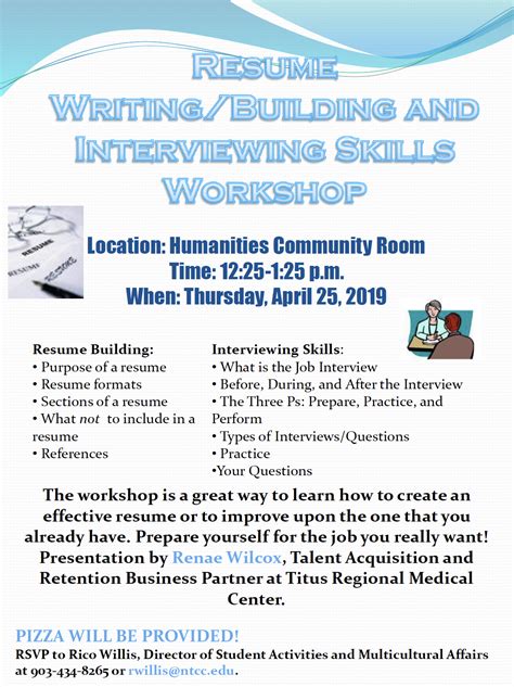 how to conduct a resume workshop.